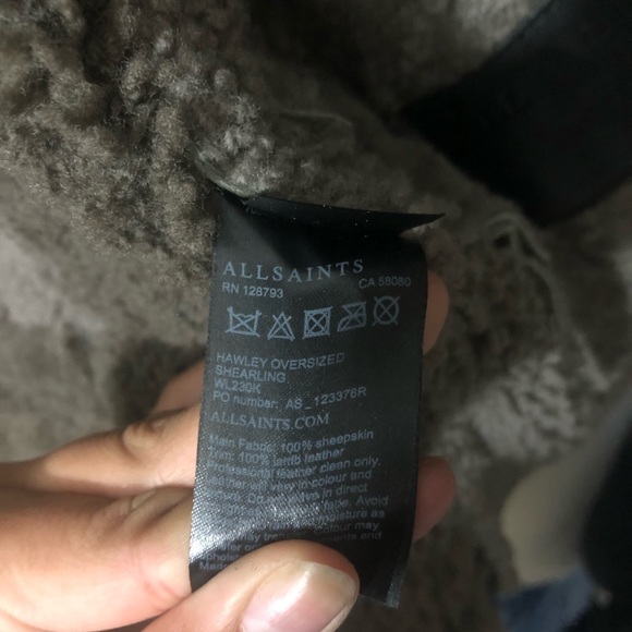 ALLSAINTS HAWLEY OVERSIZED SHEARLING JACKET - Picture 7 of 8